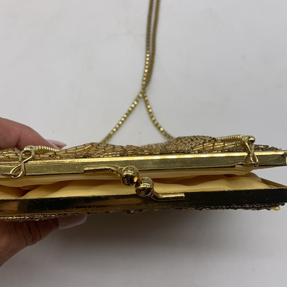 Magid Gold Beaded Special Occasion Small Evening Bag MCB4236 - Picture 4 of 10